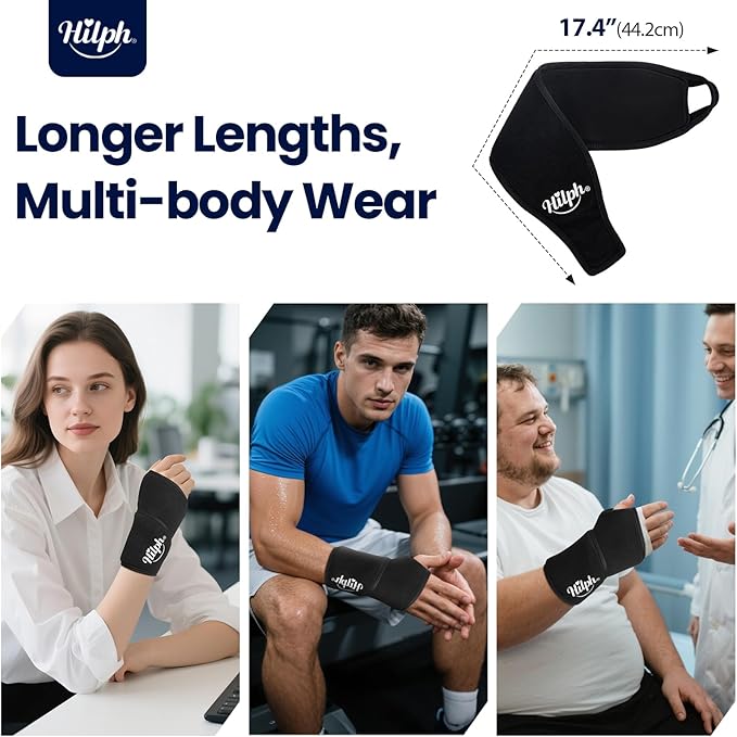 Hilph Wrist Ice Pack Wrap, Soft Gel Ice Pack for Wrist & Hand Pain Relief, Hot & Cold Compress for Carpal Tunnel, Mommy Wrist, Hand Injuries, Tendonitis, Arthritis, Surgery Recovery