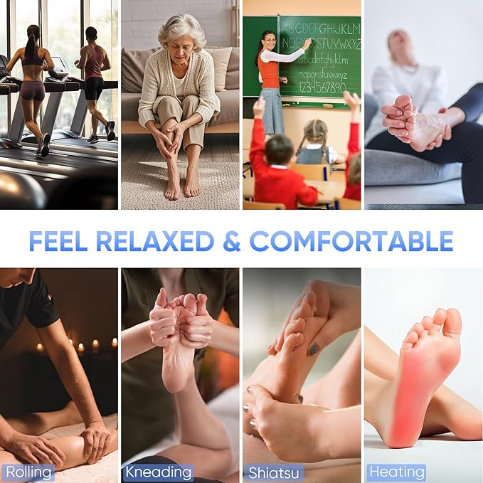 TISSCARE Foot Massager with Heat, Shiatsu Foot Massager for Plantar Fasciitis, Foot and Calf Massager with Massage Roller, Deep Kneading, Pain Relief, Gift for Women and Man