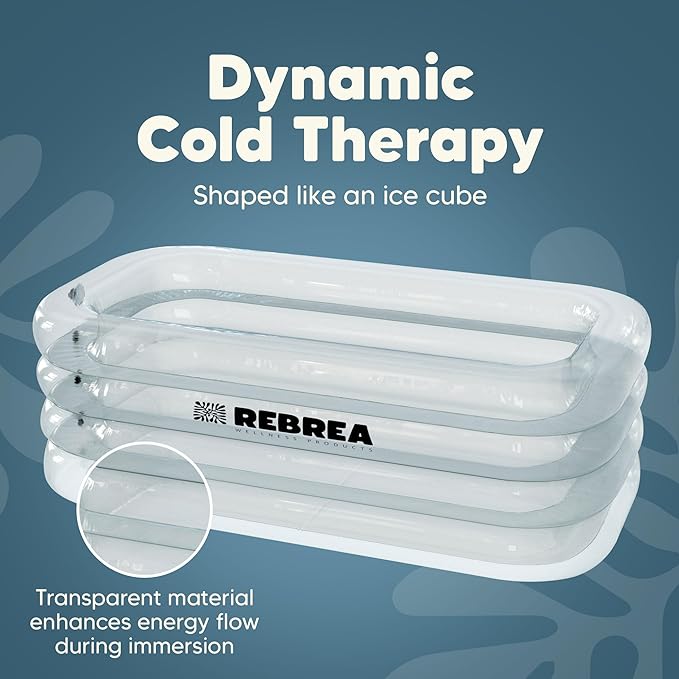 Inflatable Ice Bath Tub -XL Clear See Through - Ice Plunge Tub for Cold Water Therapy - Portable Cold Plunge Tub - Indoor & Outdoor - Inflatable Tub for Adults - Ice Tub for Athletes - Cold Tub