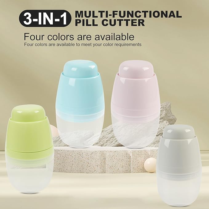 Multi-Function Pill Cutter, 1/2 and 1/4 Pill Splitter for Small and Tiny Pills,Portable and Adjustable Cutter,Storage Case