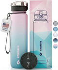 Embrava Sports Water Bottle 32oz - Fast Flow Flip Top Lid - BPA & BPS Free Leakproof Reusable - Lightweight Non-Toxic Tritan Plastic 1 Liter - Gym Hiking Office School Travel