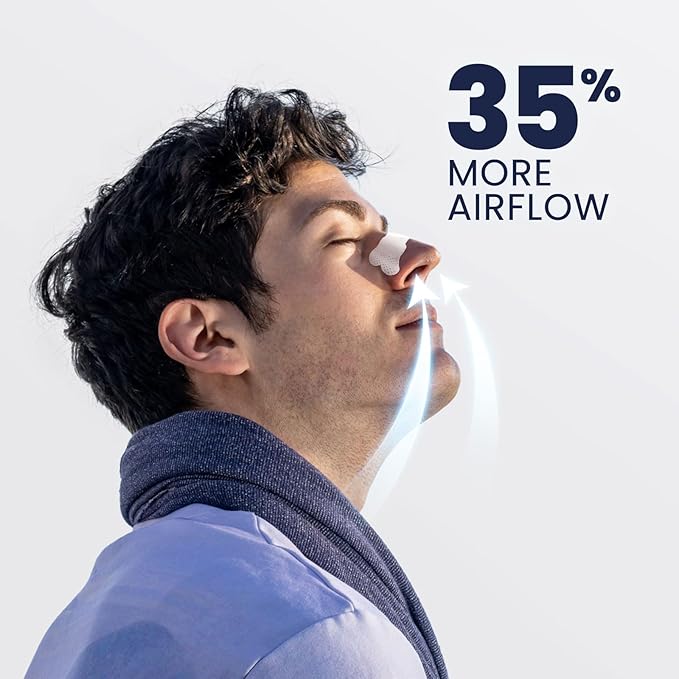 Nasal Strips for Snoring with Adjustable Fit – Extra Strength Nose Strips for Better Breathing, Strong All-Night Hold, Gentle on Sensitive Skin, 90 Count for Men & Women