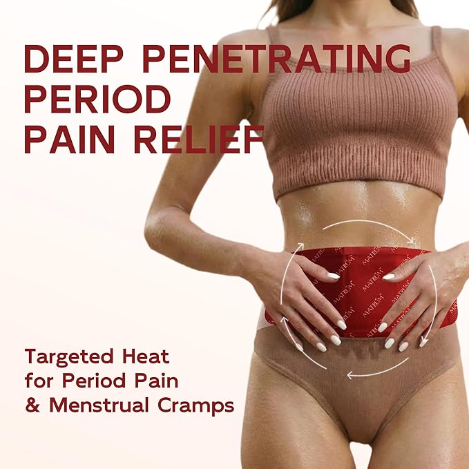Menstrual Heating Patch for Period Cramps – 8 Hour Wearable Heat Pad, Discreet 3-Panel Design, Drug-Free Warm Relief, Botanical Infused, 5 Count