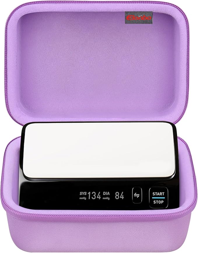 Elonbo Carrying Case for OMRON Evolv Bluetooth Wireless Upper Arm Blood Pressure Monitor, for OMRON Evolv BP7000 Portable One-Piece BP Monitor Storage Holder, Purple