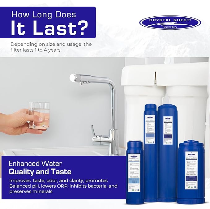 Crystal Quest SMART Replacement Filter | 2-7/8" x 20" Cartridge | 80,000 Gallons Capacity | Advanced Multistage Filtration