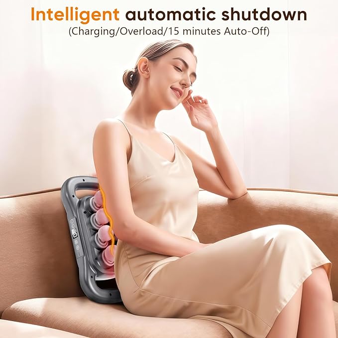 16 Head Massage Gun, Deep Tissue Relief with 9 Modes,Quiet Percussion Massager for Neck/Back/Leg Pain, Muscle Massager for Athletes Office Workers