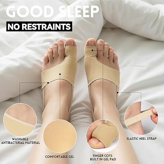 2 PCS Bunion Corrector for Women & Men - Big Toe Straightener with Splint & Pads,Breathable & Comfortable Big Toe Alignment Splint,Bunion Pain Relief Socks for Day/Night Support
