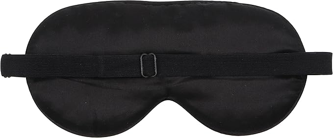 Silk Sleep Mask with Adjustable Strap, Blocks Out Light and Helps Sleep Better | Eye Mask for Yoga, Shift-Work, Migraines, Puffy Eyes | Blindfold Comes in a PE Zip Bag (Navy Blue)