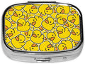 Pill Box with 2 Compartment Medicine Pill Case, Cute Yellow Rubber Duck Portable Pill Box for Pockets Purse Tote Bag, Pill Box Decorative Vitamin Organizer Unique Gift