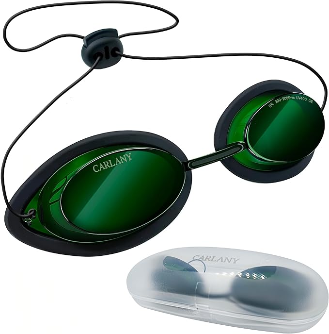200nm-2000nm Laser Protection IPL Safety Glasses, See-through Anti Fog UV400 Absorption Filtering Eye Protection Goggles, OD4+ for Tanning Hair Removal Eye Protection