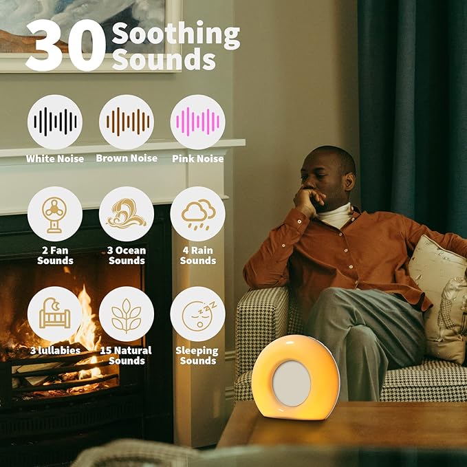 Sound Machine White Noise Machine with 30 Soothing Sounds 32 Levels Volume 5 Timers and Memory Function Effectively Blocks Noise Ideal Sleep Machine for Baby Kids Adults