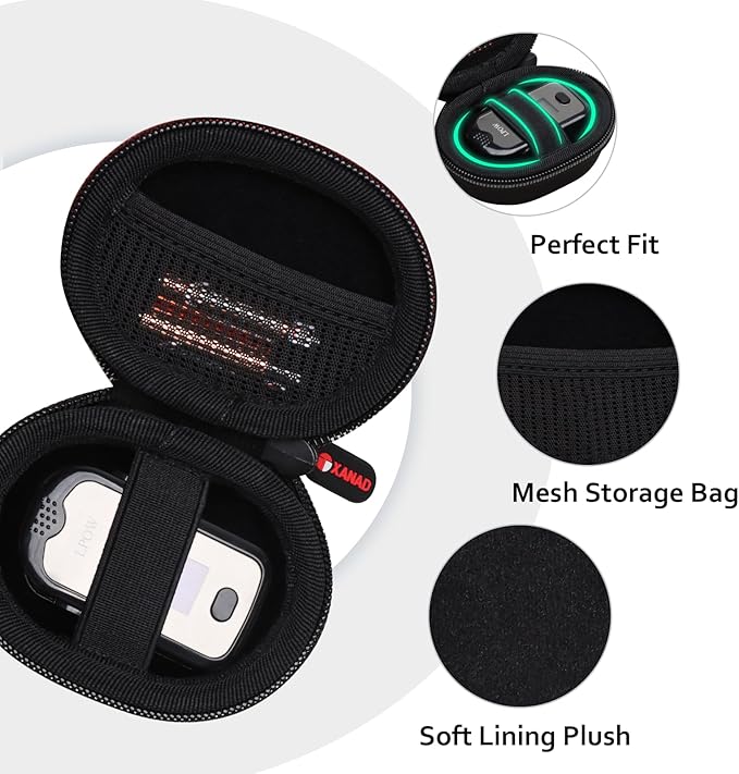 XANAD Pulse Oximeter Case for Zacurate, Innovo, Vibeat, iHealth, Santamedical, Children Fingertip Pulse Oximeter Blood Oxygen Saturation Monitor.Case Only (Black