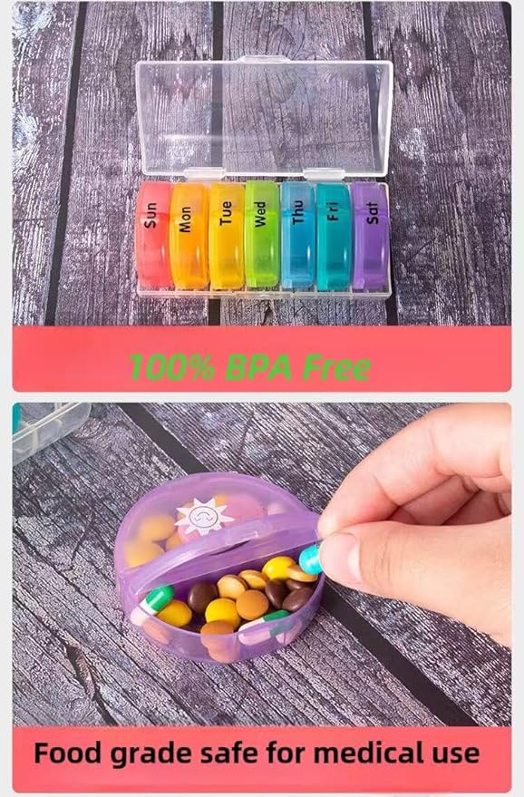Weekly Pill Organizer 7 Day AM PM, Large 2 Times a Day Vitamin Box with Extra Large Compartments, Leak Proof Portable Travel Pill Case for Pills & Supplements