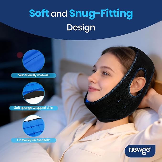 NEWGO Wisdom Teeth Pain Relief Ice Pack for Face Oral Surgery Recovery, Long Lasting Cold Face Wrap with Face Contoured Design for TMJ Relief, Tooth Extraction, Jaw Discomfort