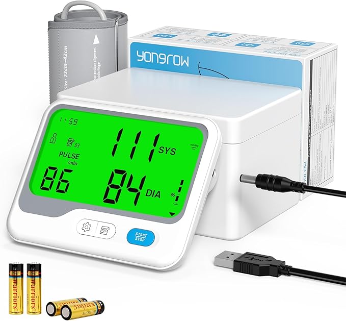 Blood Pressure Monitor for Home Use, Automatic Upper Arm Blood Pressure Machine with Adjustable 8.7"-16.5" Cuff, Large 4.3" Backlit Display, 2 Users x 99 Memory