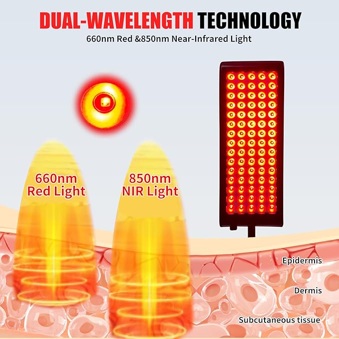 Red Light Therapy for Body and Face, cabpay Red Infrared Light Therapy Lamp with Stand Led 660nm Red Light-Therapy& 850nm Infrared Light Device for Face Knee Body, Skin Care at Home