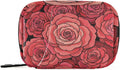 Cute Cartoon Flower Rose Red Pill Bags with Detachable Compartments Attachable Small Pill Organizer for Purse
