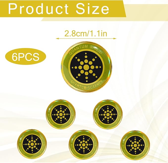 6 Pcs Emf Blocker for Cell Phone,Radiation Blocker,Emf Stickers for Cell Phone,A Practical Gift for Tech Lovers for Smart Phones/Tablets/Laptops Electronic Devices Blockers
