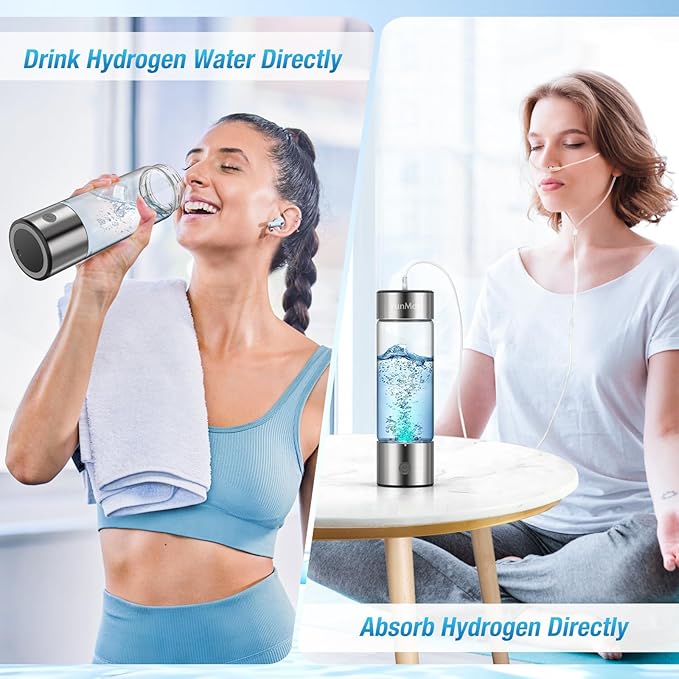 Hydrogen Water Bottle & Hydrogen Water Tablets Alternative – 2800ppb SPE/PEM Tech, 3-Min Electrolysis, Inhalable H2 for Home, Office, Fitness & Daily Hydration