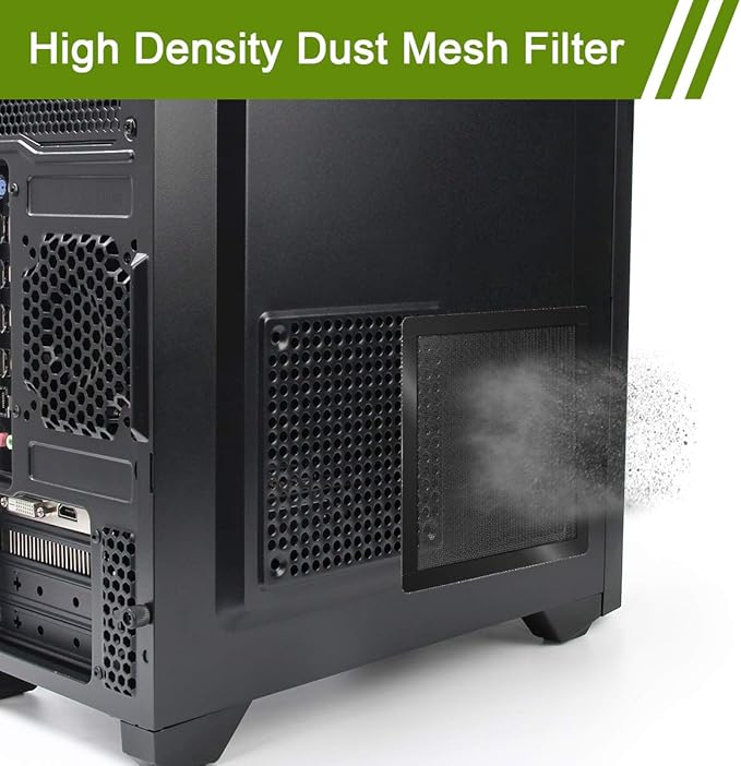 120mm 140mm PC Fan Dust Filter Magnetic Frame Computer Fan Grills Black Dust Mesh PC Cooler Filter Screen Dustproof Case Covers 5 Pack (140 * 140mm)