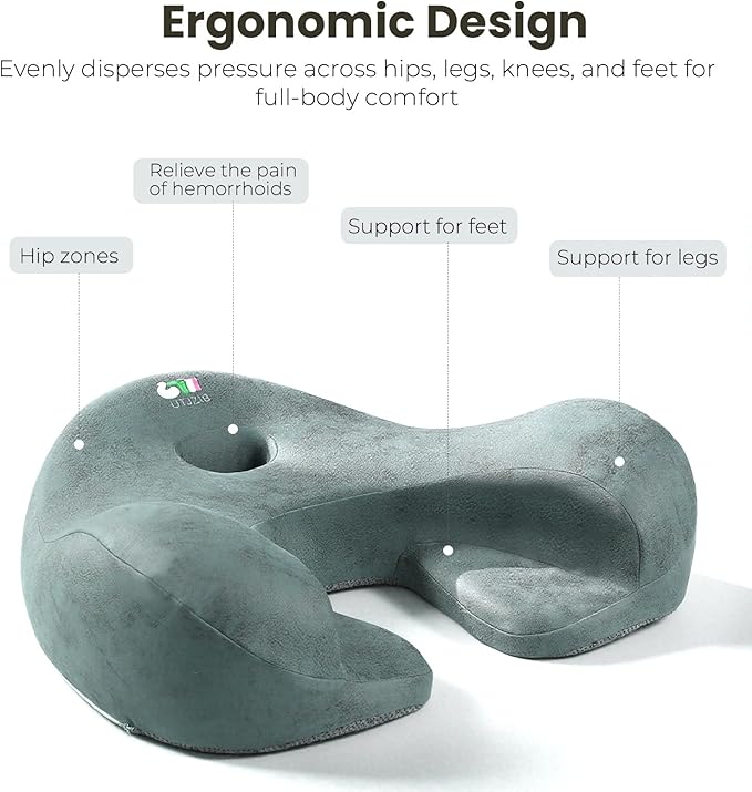 Meditation Cushion & Floor Pillow Seat - Ergonomic Comfortable Memory Foam Set Relieves Numbness Tailbone & Hip Pain from Long Sitting, idea for Reading, Yoga.