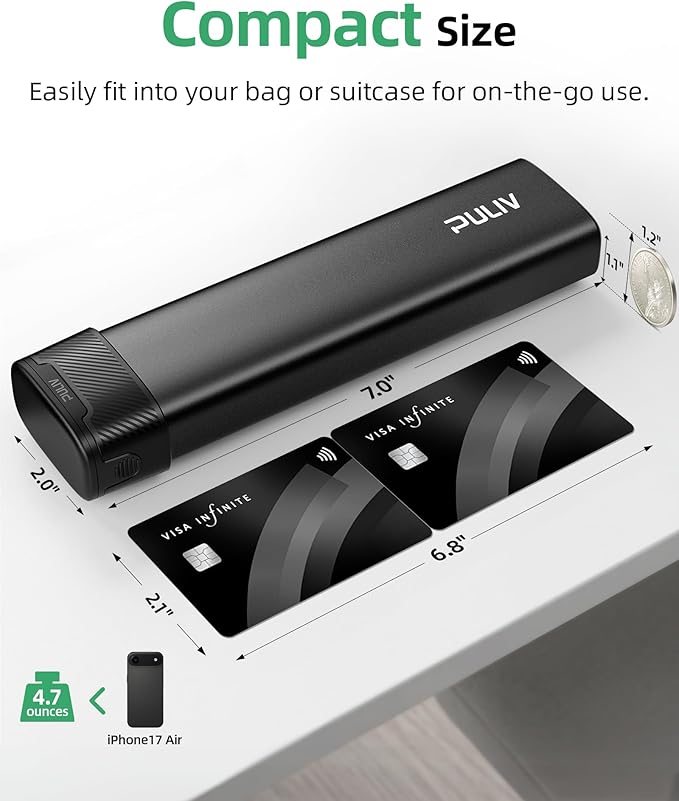 PULIV Metal Weekly Pill Organizer with Sturdy & Sleek Aluminum Alloy Case, Pill Case with Triple Protection Against Spilling, Compact Travel Pill Box 7 Day for Vitamins, Fish Oils, Supplements, Black