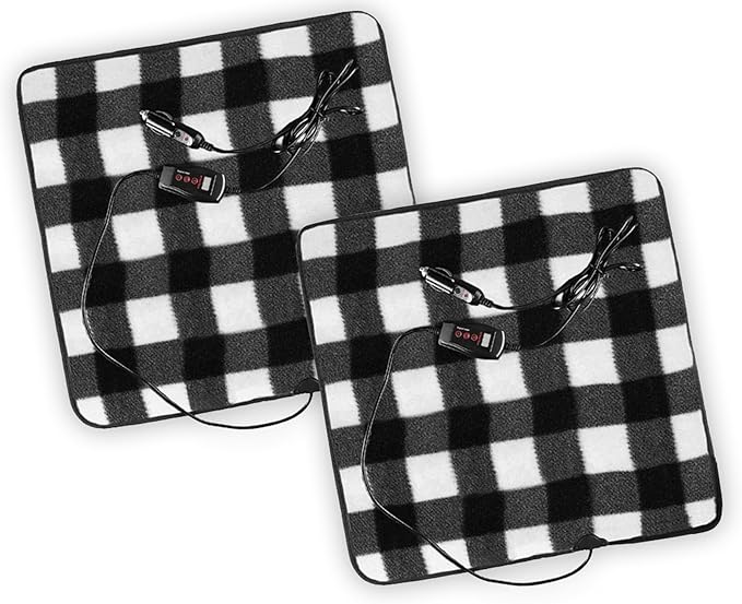 ZONETECH Black and White Plaid Warming Pad Cozy Warmth in Cold Weather,Size, Perfectly Sized for Comfort and Portability for Pets