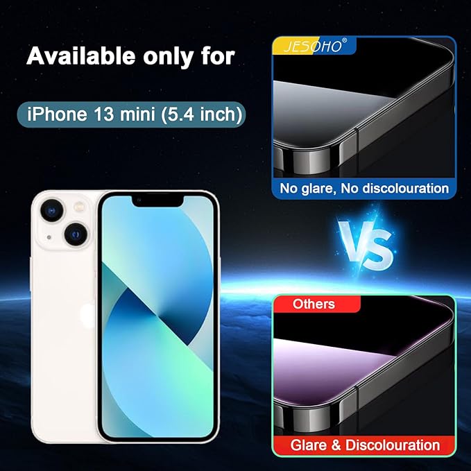 Blue Light Screen Protector for iPhone 13 mini (5.4-inch), Eye Protection,Tempered Glass Film, Scratch-Resistant, No Bubble with Easy Installation Kit, 2 Pack