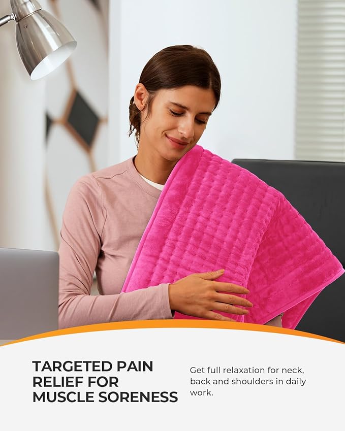Pink Heating Pad for Period Cramps, CooCoCo FSA Wearables Large Heated Pad, HSA Store Eligible Menstrual Heat Pad, Cute Hot Pad for Back Pain Relief, College Dorm Essentials for Girls