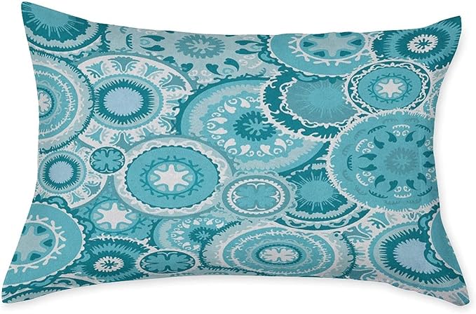 Decorative Bedding Sheet Set King Size, Aqua Deep Pockets Fitted Sheet & 2 Pillowcases Set(No Flat Sheet), Tribal Hippie Floral Leaves Mandala Rounds Traditional Print Microfiber 3pc Bed Sheets Set