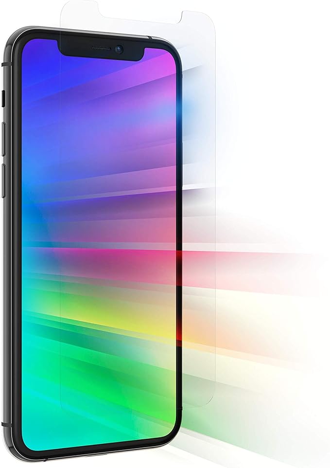 ZAGG Glass Elite VisionGuard Screen Protector for Apple iPhone 11 Pro Max/Xs Max - 5X Stronger, Blue-Light Protection, Anti-Fingerprint Technology, InvisibleShield, Easy to Install