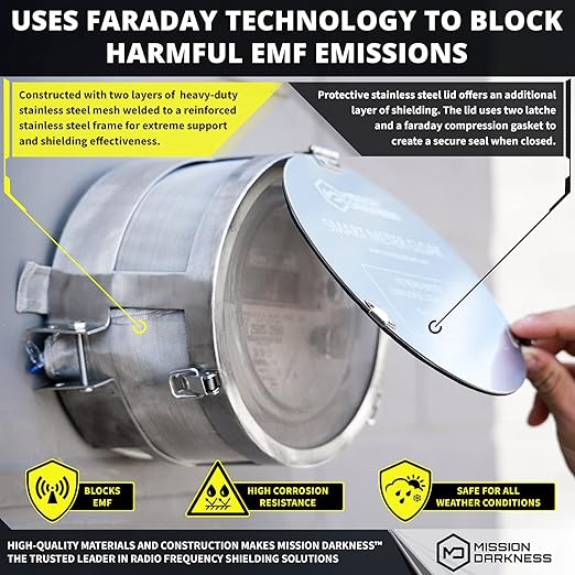 Mission Darkness Smart Meter Cloak // Innovative Flip Lid and Dual Layer Mesh Blocks Harmful RF EMF Radiation Emissions from Electricity "Smart Meters" Advanced Shielding Developed in USA by Experts
