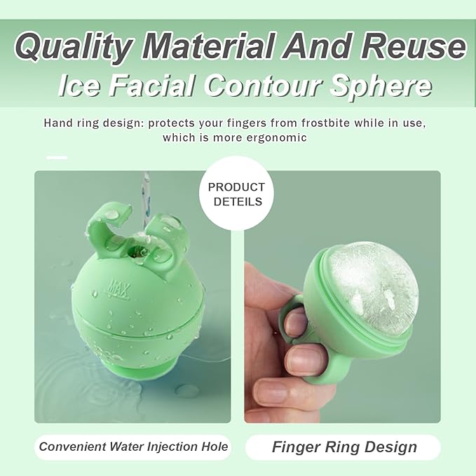 2 Pack Ice Roller for Face,Reusable Facial Ice Mold,Eliminate eye and face swelling，Ice Cube Roller for Face Neck Body and Eye，Ice Cube Roller Massager Gua Sha Tool（pink+green）