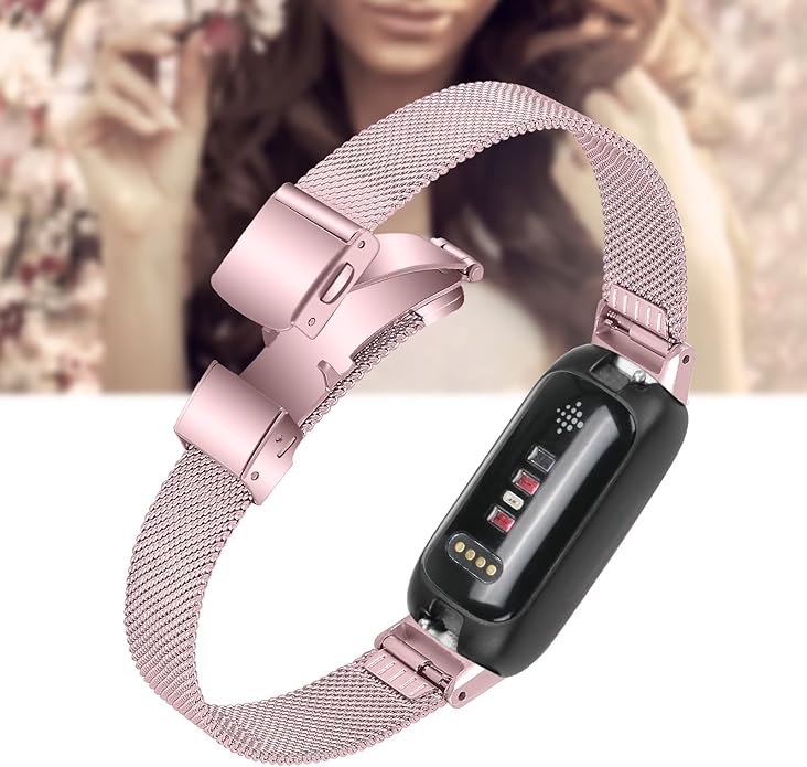 FitTurn Compatible with Fitbit inspire 3 metal band, Replacement Stainless Steel Mesh Watch Band Quick Release Metal Smart Strap for Fitbit inspire 3 Health & Fitness Tracker Watch