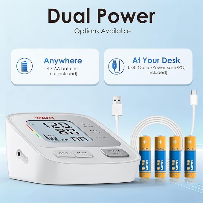 Blood Pressure Monitors for Home Use FSA&HSA Eligible Adjustable Blood Pressure Cuff Arm 9-17in,2 * 99 Memories Digital Arm Blood Pressure Machine,Large BP Cuff Automatic Upper Arm with USB