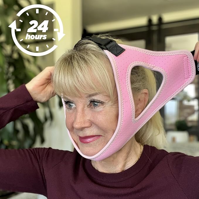 Chin Strap for CPAP Users - Adjustable Mask Bandage Keeping Mouth Closed - Better Night's Sleep Chin Strap for Snoring for Men and Women (Black)