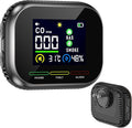 6 in 1 Carbon Monoxide Detectors Plug in, CO Detector & Natural Gas Detector with Battery Backup, HD Digital Display Monitors CO, Gas, Temp, Humidity, Smoke Alarm for Travel Home, RV