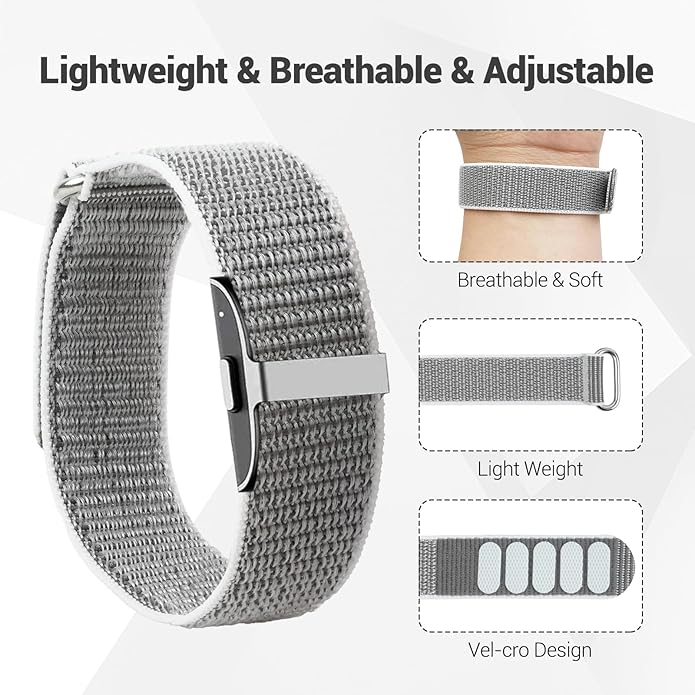 Nylon Loop Replacement Strap Compatible with Hume Health Band, Soft Breathable Adjustable Sport Wristband for Fitness Tracker, Women & Men
