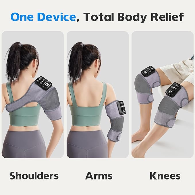 H&B Luxuries Heated Knee Massager 1 Pack – Cordless Knee Heating Pads with Vibration Massage, Pain Relief, Arthritis & Muscle Recovery