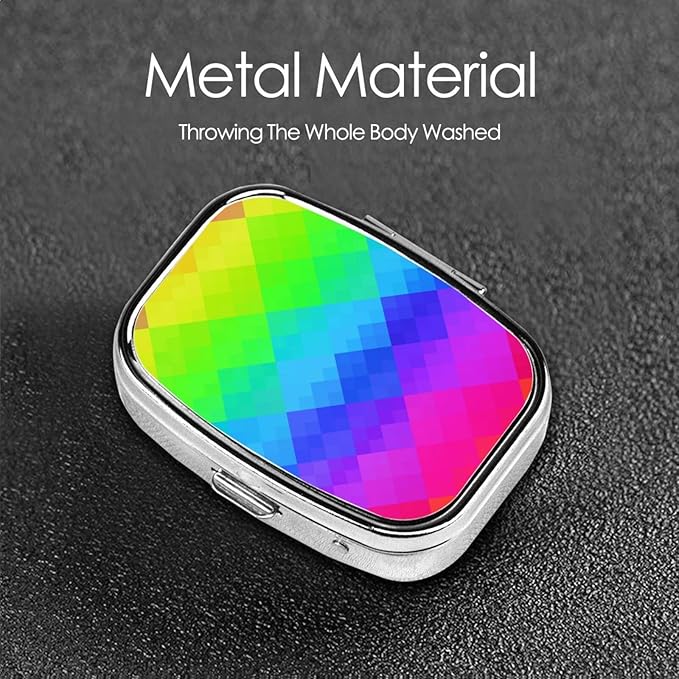 Custom Rectangular Pill Box Personalized Add Your Own Text Image Pill Case Pill Organizer Portable Medicine Container Holder for Pocket Purse 2.2 x 1.6 x 0.7 in