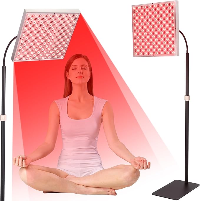 Large Panel Red Light Therapy Floor Lamp, 225 LEDs Red Infrared Light Therapy Device for Full Body, Home Use for Skin Rejuvenation, Muscle Recovery, and Joint Pain Relief