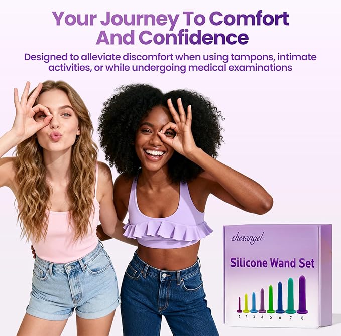 Pelvic Floor Trainer Kit: Silicone Wand Set with Soft & Flexible Design for Gentle Progression, 8 Different Sizes