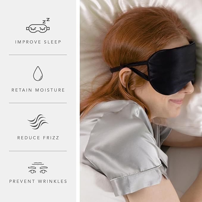 Fishers Finery 25 Momme 100% Mulberry Silk Therapeutic Sleep Mask (Blue)