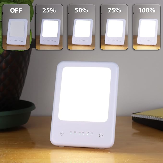 TheraLite Glow Bright Light Therapy Lamp - 10,000 LUX LED Lamp - Sun Lamp Mood Light to Fight Low Energy and Sunlight Deprivation, White Light Box Therapy