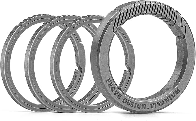 TISUR Portable Pill Cases Titanium Pill Holder+TISUR Carabiner Keychain Ring