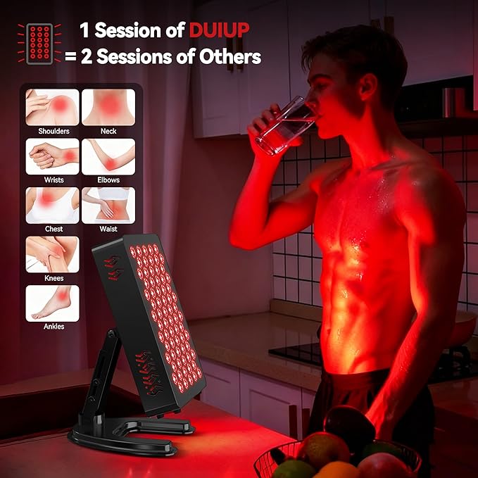 Red Light Therapy Panel, Multiple Adjustable Light Therapy for Body and Face with Timer and Remote, 70 LEDs, Touch Screen Red Near Infrared Light Panel 630-940nm for Skin Health, Energy, Recovery