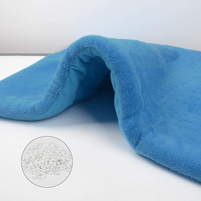 Weighted Heating Pad Fast-Heating Technology for Back/Waist/Abdomen/Shoulder/Neck Pain and Cramps Relief - Moist and Dry Heat Therapy with Auto-Off Hot Heated Pad by GOQOTOMO (19*24", Blue)