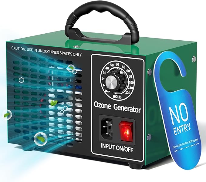 Upgraded Ozone Generator 68000mg/h，Home/Commercial Ozone Machine for Odor Removal，O3 Deodorizer with 120-Min Timer for 4000 Square Feet，Mini sized appliance for Car, Rooms, Smoke, Pets