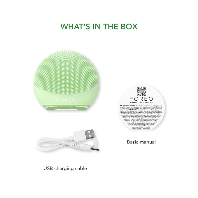 FOREO LUNA 4 go Face Cleansing Brush & Firming Massager - Premium Face Care - Enhances Absorption - Simple Skin Care Tools - For All Skin Types- Pistachio