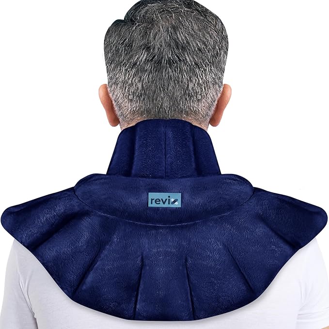 REVIX Neck Warmer Microwavable Heating Pad with Moist Heat, Microwave Heating Pad for Neck Shoulders and Back, Microwavable Heated Wrap, Unscented
